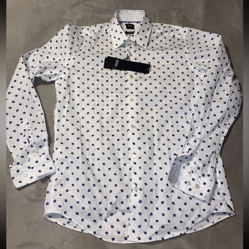 HUGO BOSS Lukas BLACK LABEL Long Sleeve Shirt REGULAR Fit Size Small NWT $178